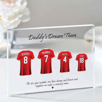 Personalised Dad Dream Team Football Shirt Plaque, 3 of 10