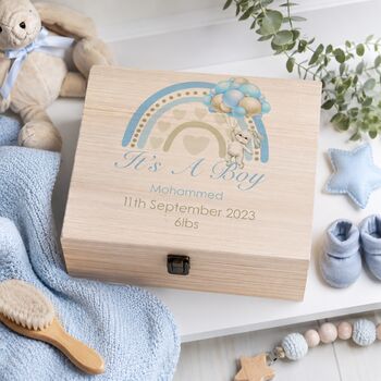 Personalised Baby Boy Keepsake Box, 4 of 4