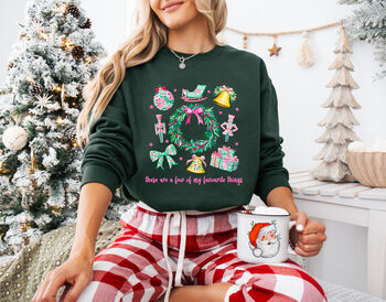 Holiday Favourite Things Jumper Cozy Christmas Sweatshirt For Women, 4 of 7