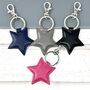Personalised Faux Leather Star Keyring, thumbnail 1 of 4