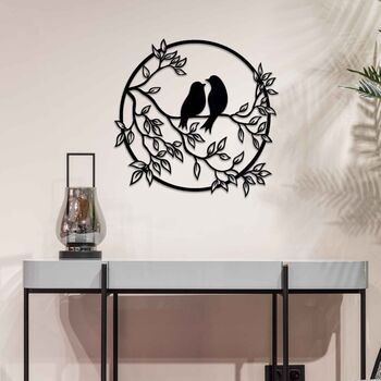 Round Birds On Branch Metal Wall Art, Home Decor, 5 of 12