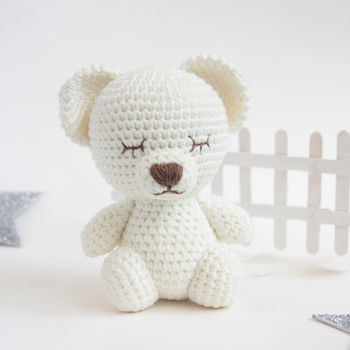 Personalised Hand Knitted Christening Bear, 7 of 12