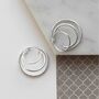 Oxidised Silver Illusion Triple Hoop Earrings, thumbnail 3 of 5