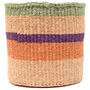 Reli: Green And Purple Stripe Woven Storage Basket, thumbnail 4 of 9