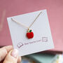 Red Apple Necklace Teacher Gift, thumbnail 2 of 6