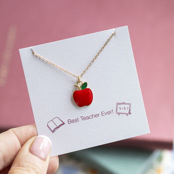 Red Apple Necklace Teacher Gift, 2 of 6