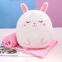 Cute Animal Plush Toy And Fleece Blanket Set, thumbnail 3 of 10
