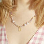 Personalised Initial Pearl And Stone Necklace, thumbnail 4 of 7