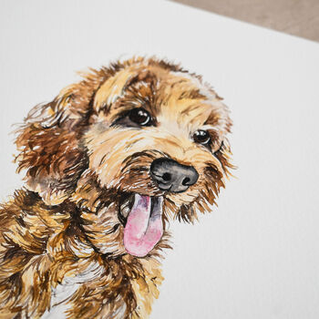 Hand Painted Cockapoo Birthday Card With Confetti, 2 of 4