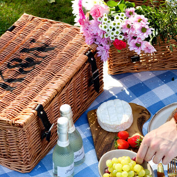 Personalised Picnic Hamper Gift For Couples Wedding Or Anniversary Present For The Home, 9 of 11