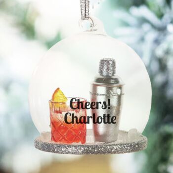 Negroni Cocktail Personalised Dome Bauble, 3 of 3