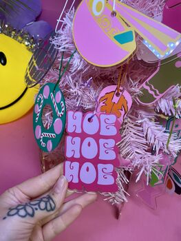 Hoe Hoe Hoe Christmas Tree Ornament Bauble Decor, 4 of 4