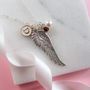 Angel Wing Initial And Birthstone Necklace Gift For Her, thumbnail 2 of 3