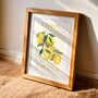 Spanish Lemon Art Print Poster, Spain, Fruit, Hand Drawn, thumbnail 2 of 4
