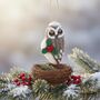 Handmade Felt Carol The Christmas Owl Decoration, thumbnail 1 of 3