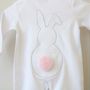 Bunny Embroidered Babygrow With Pompom Tail, thumbnail 4 of 4