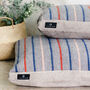 Striped Recycled Wool Dog Bed With Faux Suede Base, thumbnail 1 of 9