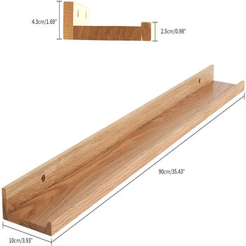 Solid Oak Timber Floating Shelf U Shaped Display Racks, 6 of 11