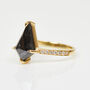 18ct Gold Kite Salt And Pepper Diamond Engagement Ring, thumbnail 2 of 5