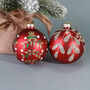 G Decor Holiday Red Glass Christmas Leaf And Jewel, thumbnail 2 of 4
