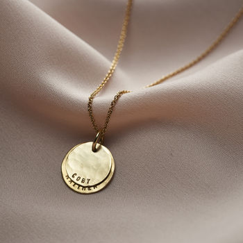 Personalised Hammered Family Disc Necklace, 5 of 12