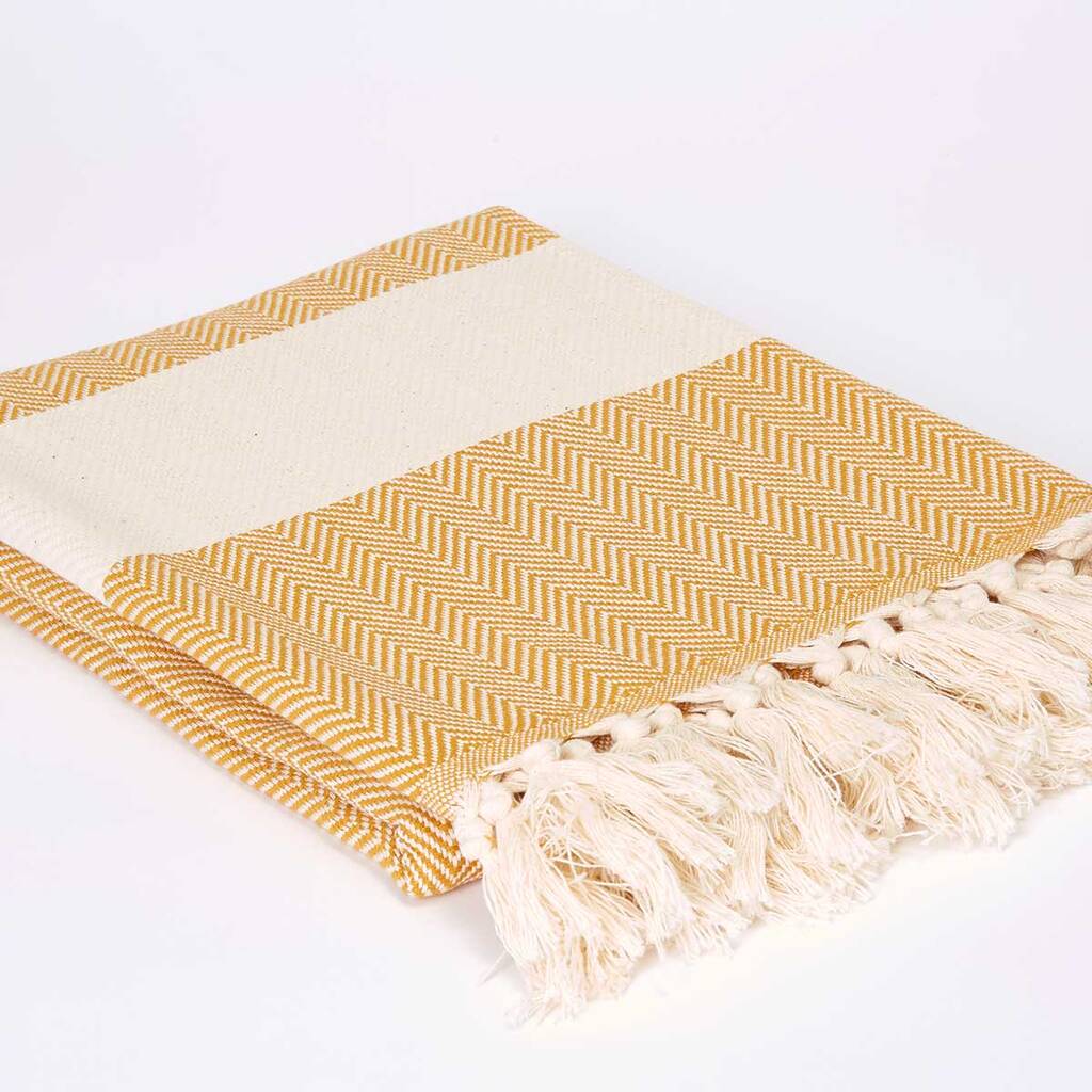 Ochre Yellow Hammam Towel, 1 of 2