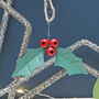 Christmas Tree Holly Decoration, thumbnail 3 of 4