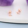 Extra Tiny Lightning Bolt Barbell Earrings In Sterling Silver, thumbnail 4 of 12