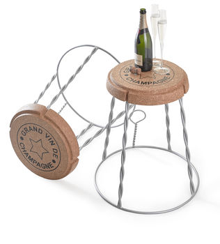 Champagne Wire Cage Muselet Side Table, 3 of 8