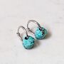 Turquoise Teardrop December Birthstone Earrings, Silver, thumbnail 1 of 4