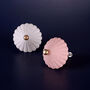 G Decor Belle Ombrelle Ceramic Door Knob In Soft Cream And Pastel Pink With Brass Finish, thumbnail 1 of 5