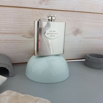 Personalised Ribbed Hip Flask, 4 of 7