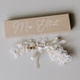 Personalised Celestial Lace Tie Wedding Garter, thumbnail 1 of 4