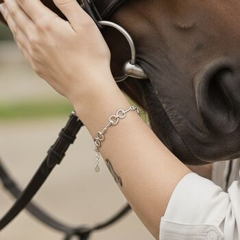 Petite Size Sterling Silver Snaffle Bit Bracelet, 11 of 12