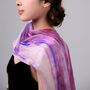 100% Mulberry Silk Scarf, Lilac And Purple In Gift Box, thumbnail 2 of 11