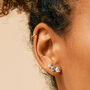 Lakshmi Blue Topaz Stud Earrings Silver Or Gold Plated, thumbnail 1 of 8