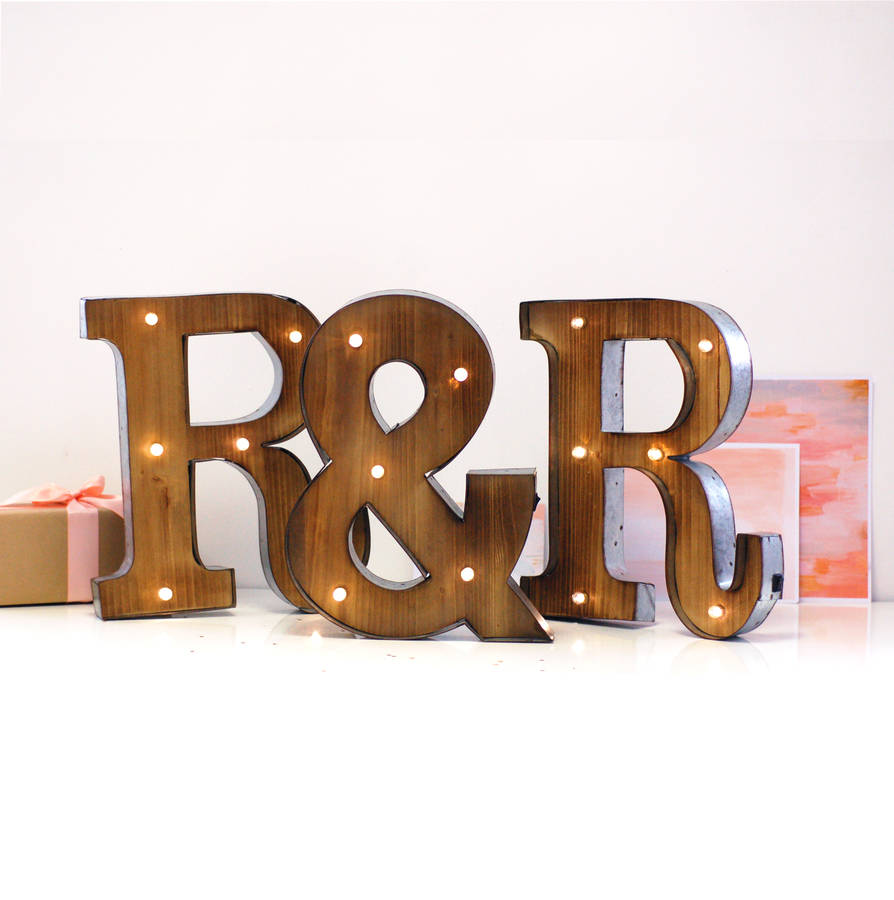 Couples Initial Fairground Wedding Letter Lights Led By Made With