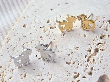 Puppy Love Studs In Stainless Steel, 2 of 3