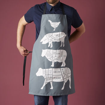 Butcher's Meat Cuts Kitchen Apron, 2 of 12