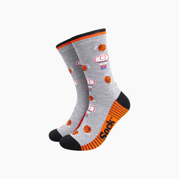 Basketball Bamboo Socks In Light Grey, 2 of 5