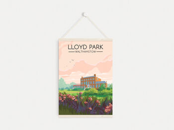 Lloyd Park Walthamstow London Travel Poster Art Print, 6 of 8