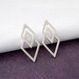Double Diamond Geometric Earrings, thumbnail 2 of 9