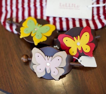 Butterfly Leather Hair Slide, 3 of 4