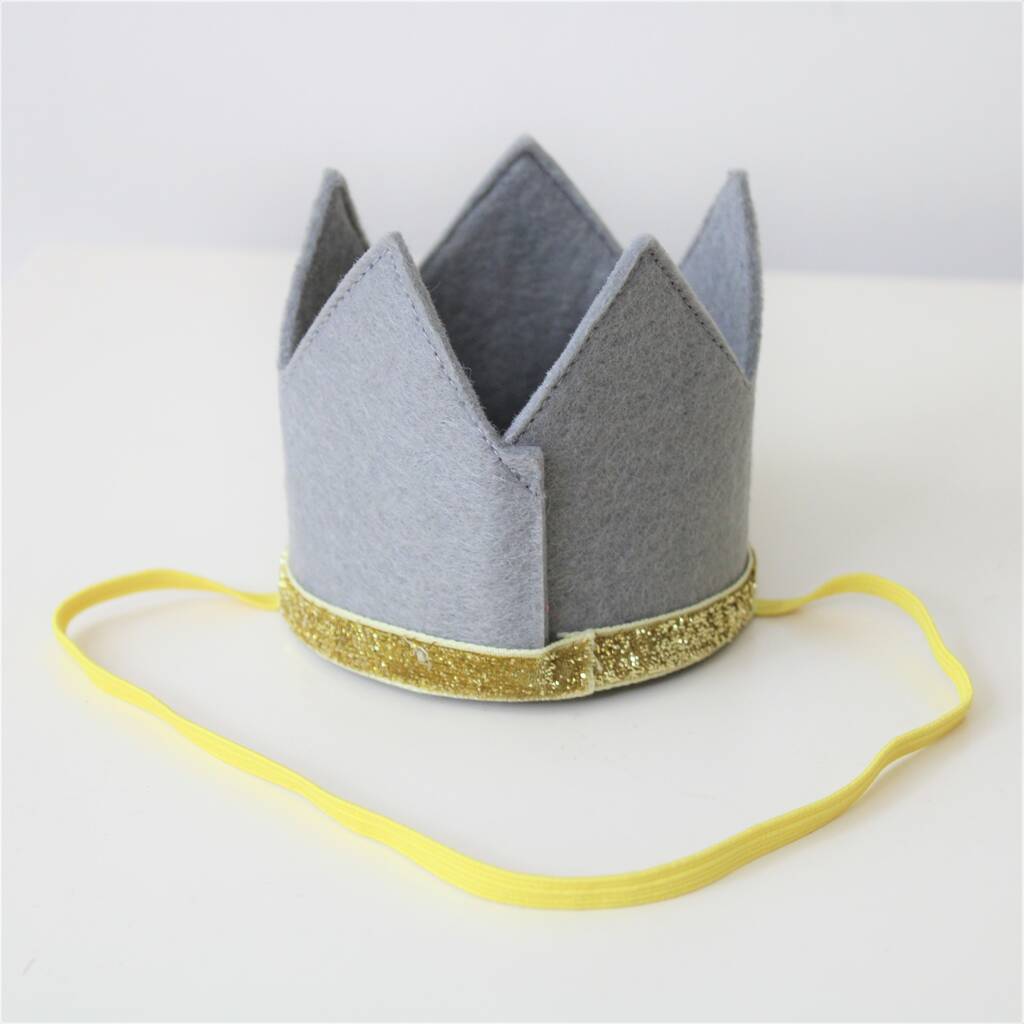 First Birthday Grey Felt Party Crown By Little Ella James ...