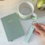 Stylish Gift Box For Her – Ombre Mug, Notebook And Keyring Set In Green, Pink Or Blue, thumbnail 5 of 12