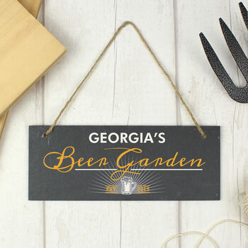 Personalised Beer Garden Slate Hanging Sign, 4 of 5