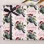 Three Sheets Of Gothic Raven And Love Hearts Christmas Wrapping Paper, thumbnail 2 of 2