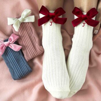 Personalised Soft Cashmere Wool Bed Socks Gift Box Set, 3 of 9