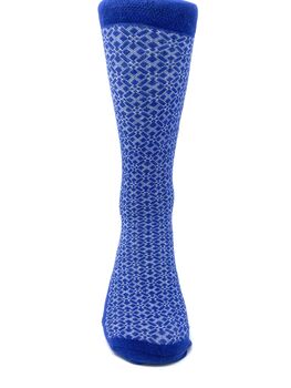 Nsaa African Design Cotton Socks, White/Blue, 2 of 2