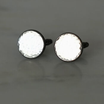 Curve Engraved Silver Cufflinks, 4 of 7